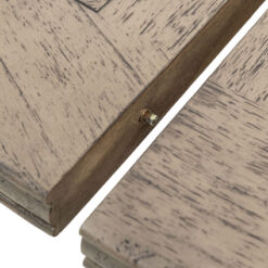 Rustic Country Farmhouse Solid Light Mindy Wood Parquet Round 4 - 6 Seater Extending Dining Table With A Pillar Leg 120cm - 165cm