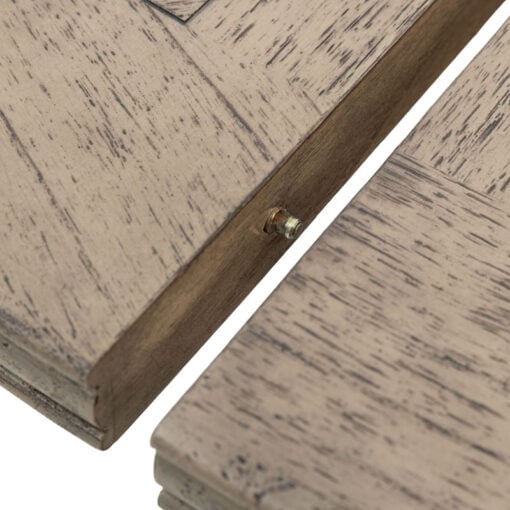 Rustic Country Farmhouse Solid Light Mindy Wood Parquet Round 4 - 6 Seater Extending Dining Table With A Pillar Leg 120cm - 165cm