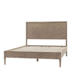 Rustic Country Farmhouse Solid Light Mindy Wood Parquet Super King Size Bed Frame 188cm