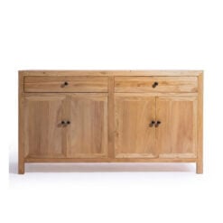 Rustic Country Farmhouse Solid Light Reclaimed Elm Wood 2 Drawer 4 Door Large Sideboard 160cm