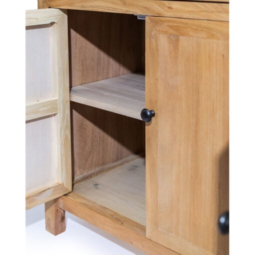 Rustic Country Farmhouse Solid Light Reclaimed Elm Wood 2 Drawer 4 Door Large Sideboard 160cm