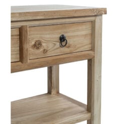 Rustic Country Farmhouse Solid Light Reclaimed Elm Wood 3 Tier 3 Drawer Large Console Table 120cm