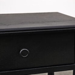 Rustic Scandi Japandi Black Oak Wood 1 Drawer Bedside Cabinet Side Table