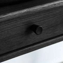 Rustic Scandi Japandi Black Oak Wood 1 Drawer Dressing Table Console Table Desk 110cm