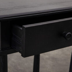 Rustic Scandi Japandi Black Oak Wood 1 Drawer Dressing Table Console Table Desk 110cm