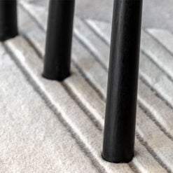 Rustic Scandi Japandi Black Oak Wood 3 Seater Backless Dining Bench 130cm