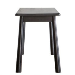 Rustic Scandi Japandi Black Oak Wood 3 Seater Backless Dining Bench 130cm