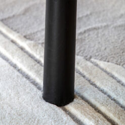 Rustic Scandi Japandi Black Oak Wood 6 Seater Rectangular Dining Table 150cm