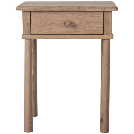 Rustic Scandi Japandi Light Oak Wood 1 Drawer Bedside Cabinet Side Table
