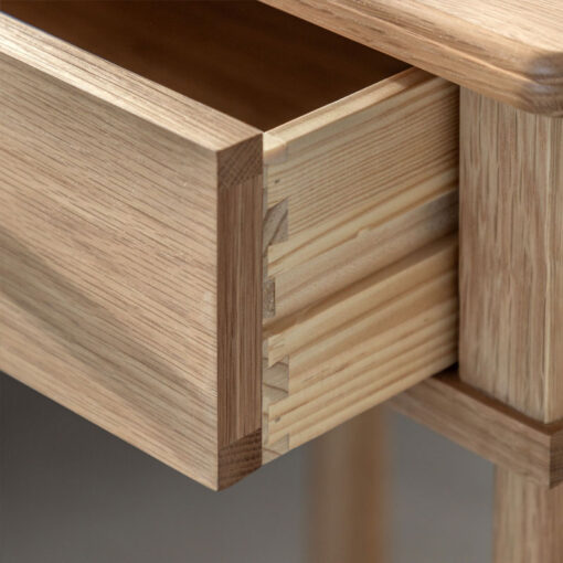 Rustic Scandi Japandi Light Oak Wood 1 Drawer Bedside Cabinet Side Table