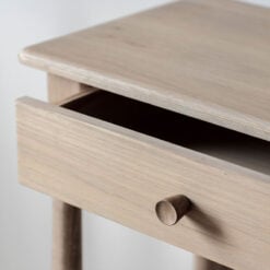 Rustic Scandi Japandi Light Oak Wood 1 Drawer Dressing Table Console Table Desk 110cm