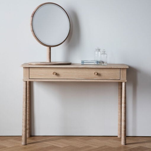 Rustic Scandi Japandi Light Oak Wood 1 Drawer Dressing Table Console Table Desk 110cm Rustic Scandi Japandi Light Oak Wood 1 Drawer Dressing Table Console Table Desk 110cm