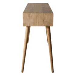 Rustic Scandi Japandi Light Oak Wood 2 Chevron Drawers Slim Console Table 120cm