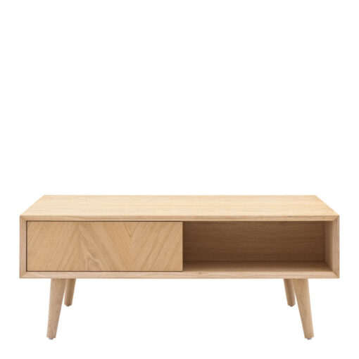 Rustic Scandi Japandi Light Oak Wood 2 Tier 2 Chevron Drawers Rectangular Coffee Table 100cm Rustic Scandi Japandi Light Oak Wood 2 Tier 2 Chevron Drawers Rectangular Coffee Table 100cm