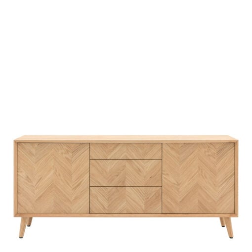 Rustic Scandi Japandi Light Oak Wood 3 Chevron Drawers 3 Doors Large Sideboard 160cm Rustic Scandi Japandi Light Oak Wood 3 Chevron Drawers 3 Doors Large Sideboard 160cm