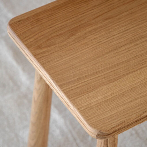 Rustic Scandi Japandi Light Oak Wood 3 Seater Backless Dining Bench 130cm