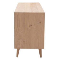 Rustic Scandi Japandi Light Oak Wood 6 Chevron Drawers Chest Of Drawers 134cm