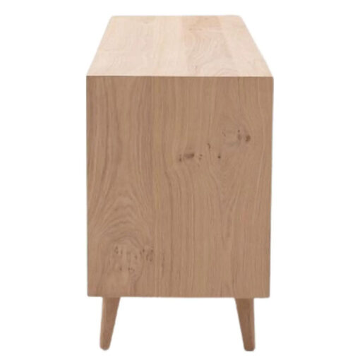 Rustic Scandi Japandi Light Oak Wood 6 Chevron Drawers Chest Of Drawers 134cm