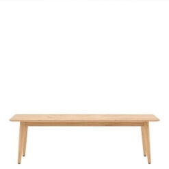 Rustic Scandi Japandi Light Oak Wood Chevron Seat 3 Seater Backless Dining Bench 150cm