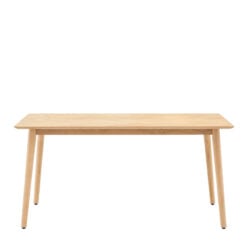 Rustic Scandi Japandi Light Oak Wood Chevron Top 6 Seater Dining Table 160cm