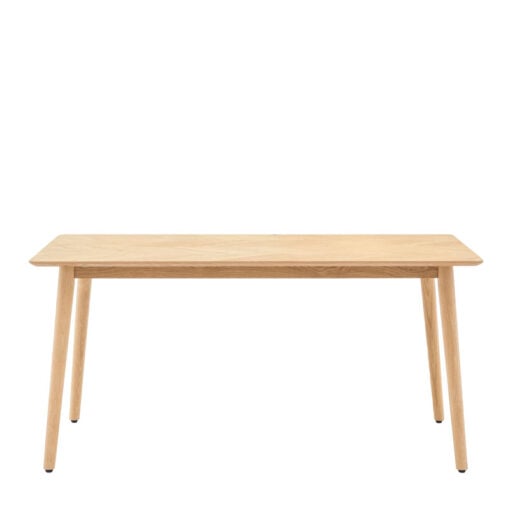 Rustic Scandi Japandi Light Oak Wood Chevron Top 6 Seater Dining Table 160cm