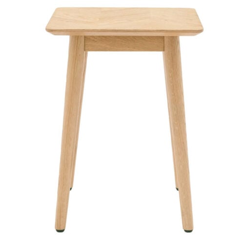 Rustic Scandi Japandi Light Oak Wood Chevron Top Side Table End Table