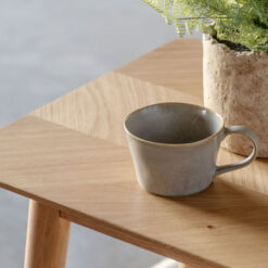 Rustic Scandi Japandi Light Oak Wood Chevron Top Side Table End Table