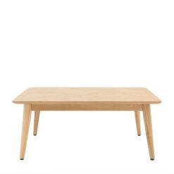 Rustic Scandi Japandi Light Oak Wood Chevron Top Square Coffee Table 100cm