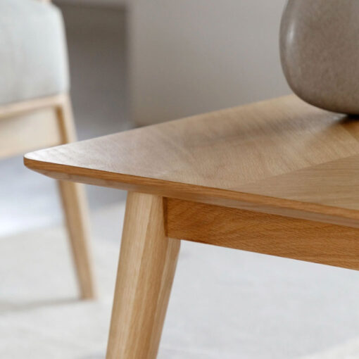Rustic Scandi Japandi Light Oak Wood Chevron Top Square Coffee Table 100cm