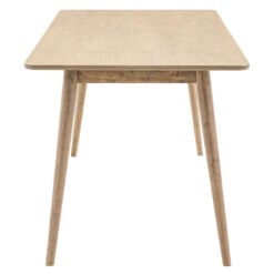 Rustic Scandi Japandi Smoked Light Oak Wood 6 Seater Rectangular Dining Table 180cm