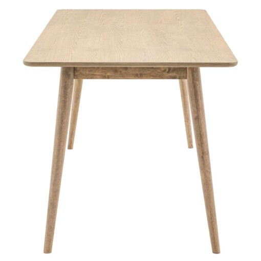 Rustic Scandi Japandi Smoked Light Oak Wood 6 Seater Rectangular Dining Table 180cm