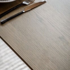 Rustic Scandi Japandi Smoked Light Oak Wood 6 Seater Rectangular Dining Table 180cm