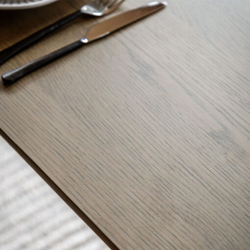 Rustic Scandi Japandi Smoked Light Oak Wood 6 Seater Rectangular Dining Table 180cm