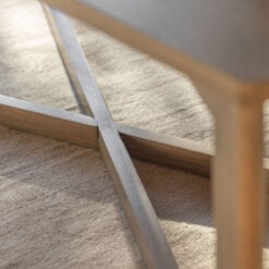 Rustic Scandi Japandi Smoked Light Oak Wood Large Rectangular Coffee Table 120cm