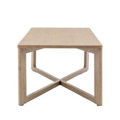 Rustic Scandi Japandi Smoked Light Oak Wood Large Rectangular Coffee Table 120cm