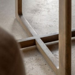 Rustic Scandi Japandi Smoked Light Oak Wood Square Side Table