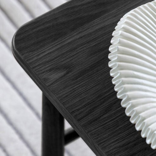 Rustic Scandi Japandi Solid Black Oak Wood 2 Tier Rectangular Large Coffee Table  120cm