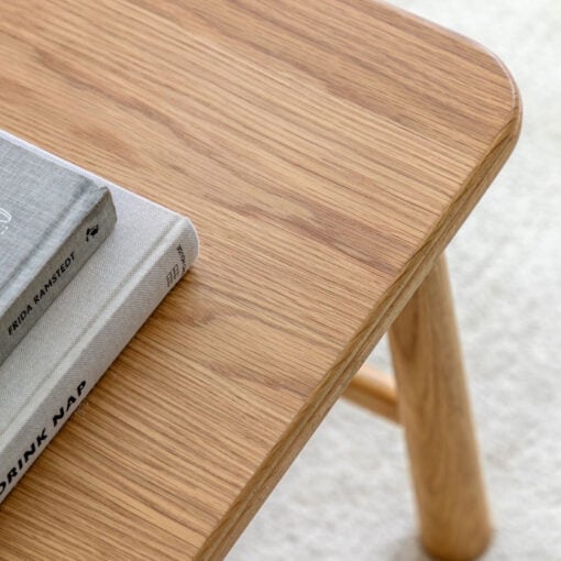 Rustic Scandi Japandi Solid Light Oak Wood 2 Tier Rectangular Large Coffee Table  120cm