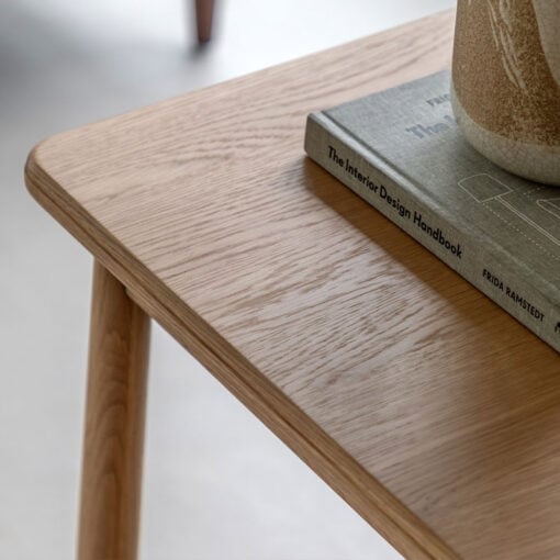 Rustic Scandi Japandi Solid Light Oak Wood 2 Tier Spindle Shelf Square Side Table