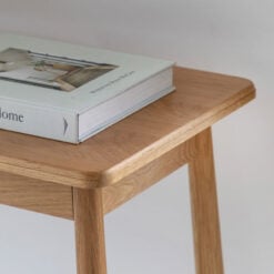 Rustic Scandi Japandi Solid Light Oak Wood Console Table 110cm