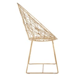 Art Deco Boho Geometric Gold Metal Wire Dining Chair Accent Chair