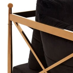 Art Deco Rose Gold And Black Velvet Armchair Accent Chair