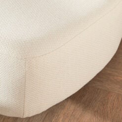 Boho Luxury Cream White Linen Armless Curved Large 3 Seater Sofa 283cm