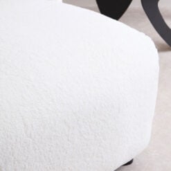 Boho Modern Ivory White Boucle Armless Accent Chair Lounge Chair Cocktail Chair