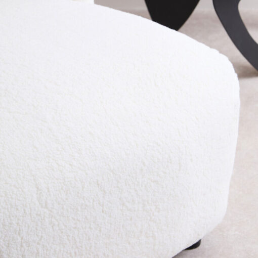 Boho Modern Ivory White Boucle Armless Accent Chair Lounge Chair Cocktail Chair