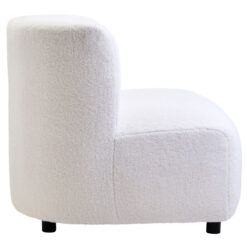 Boho Modern Ivory White Boucle Armless Accent Chair Lounge Chair Cocktail Chair