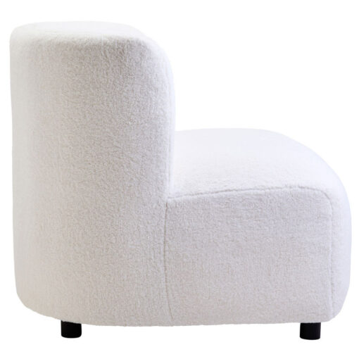 Boho Modern Ivory White Boucle Armless Accent Chair Lounge Chair Cocktail Chair