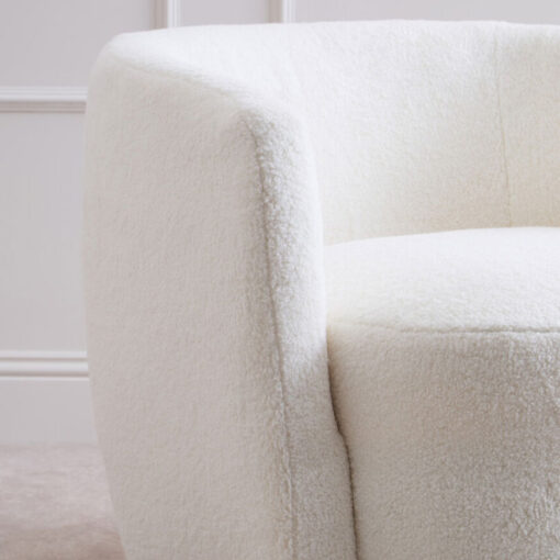 Boho Modern Ivory White Boucle Swivel Tub Armchair Accent Chair Boho Modern Ivory White Boucle Swivel Tub Armchair Accent Chair