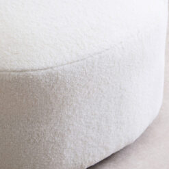 Boho Modern Ivory White Boucle Swivel Tub Armchair Accent Chair