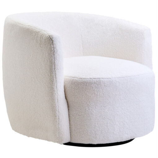 Boho Modern Ivory White Boucle Swivel Tub Armchair Accent Chair Boho Modern Ivory White Boucle Swivel Tub Armchair Accent Chair